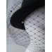 NWT NIB La Perla 's Black Wool Crystal Veiled Fedora Hat sz M $470  eb-98390654